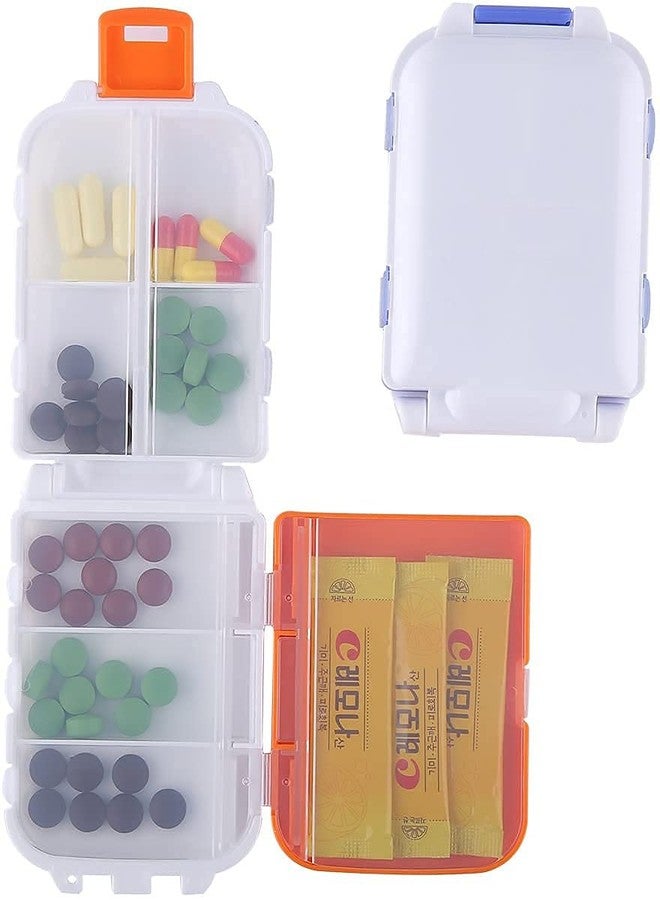 WENGTY Pill Medicine Organizer Storage Box with 8 Compartments Moisture Proof, BPA free Straw Material, Ideal for Travel, Pocket, Purse, Daily Pill Case, Portable Medicine Vitamin Holder Container - Image 5